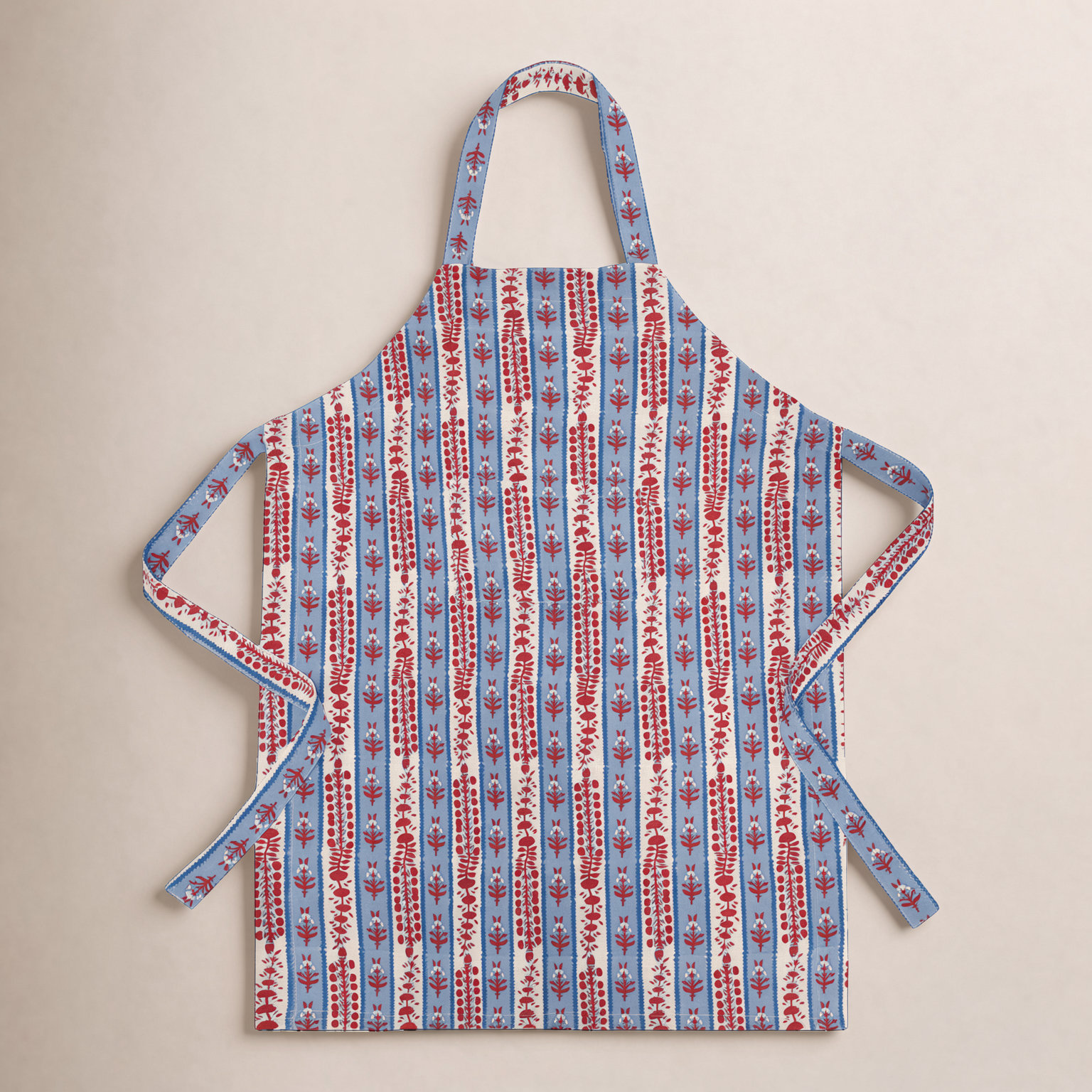 Charlemont Kitchen Apron, Red/Blue