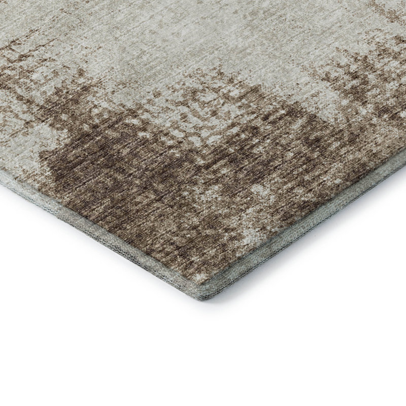 Tapis brun lavable à la machine de qualité supérieure Mayfield, Rond 8 pi