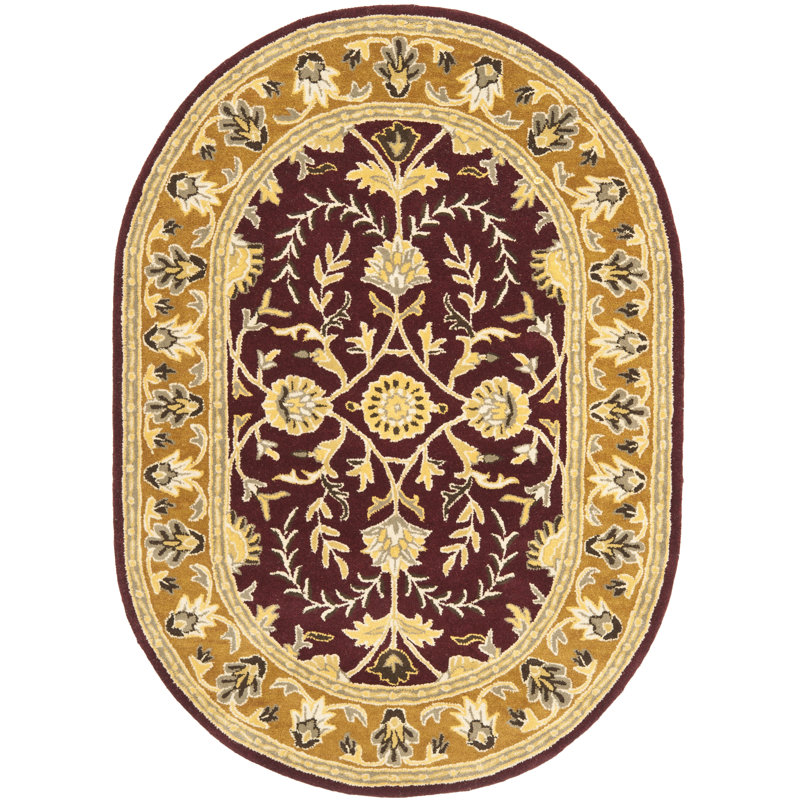 Gorham Hand Tufted Wool Oriental Rug, Oval 4'6" x 6'6"