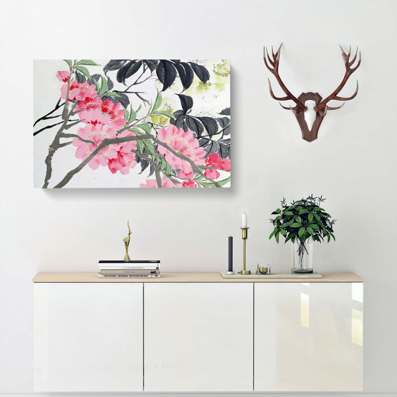 Peach Blossoms by Zhao Zhiqian - Wrapped Canvas Painting, 40cm H x 60cm W x 3cm D