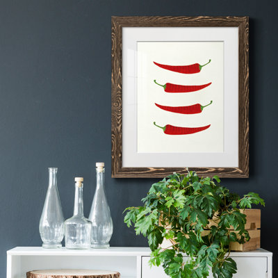 Hot Peppers - Reproduction d'art sur papier encadrée