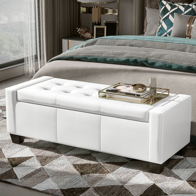 Banc de rangement multi-usages avec repose-pieds - parfait comme place assise, table basse ou rangement pour chaussures d'entrée