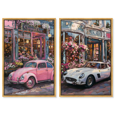 Parisian Pink Glam Set Canvas Fashion Prints by Art Remedy