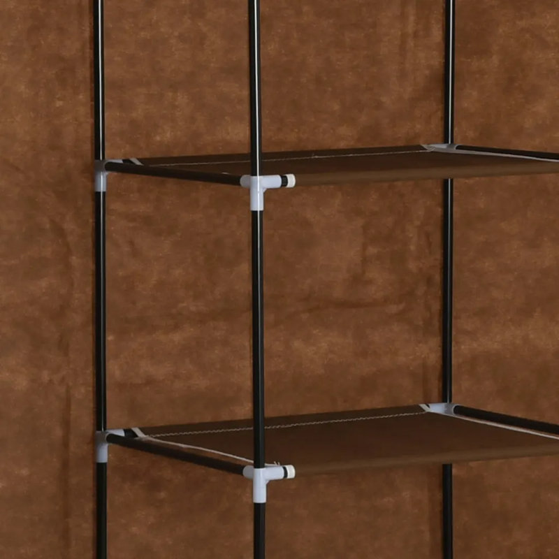 3 Door Fabric Wardrobe, Brown