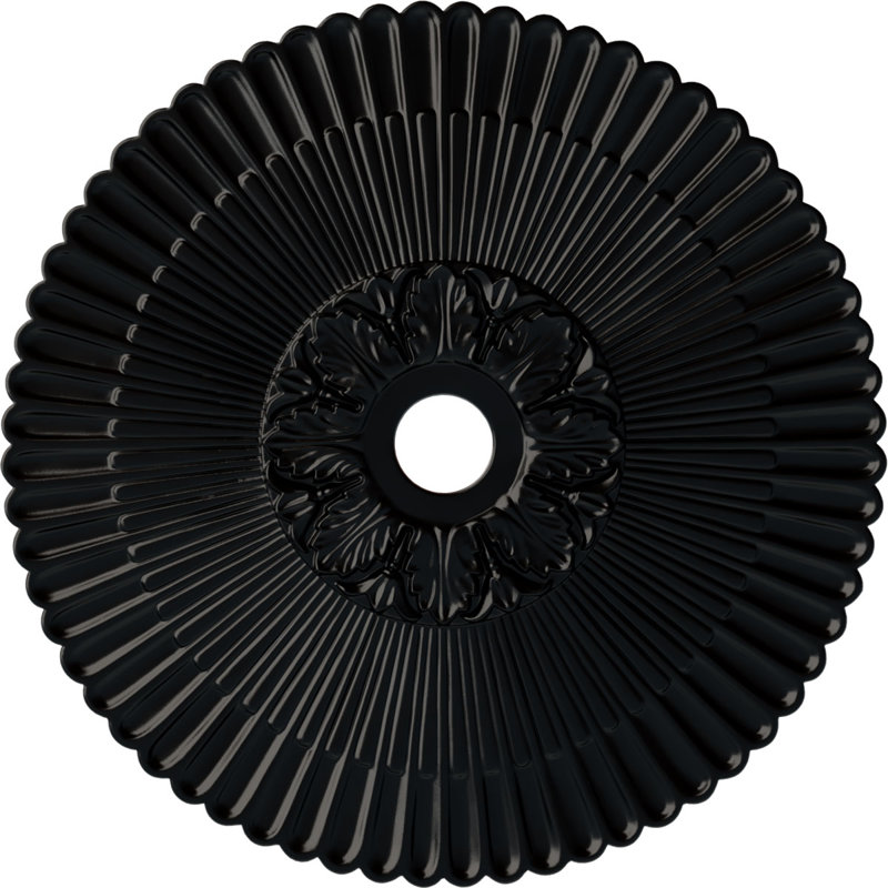 Médaillon de plafond Endurathane Melonie, DE 36 1/4 po x P 1 7/8 po (convient aux auvents jusqu'à 6 1/4 po), fini noir de jais peint à la main
