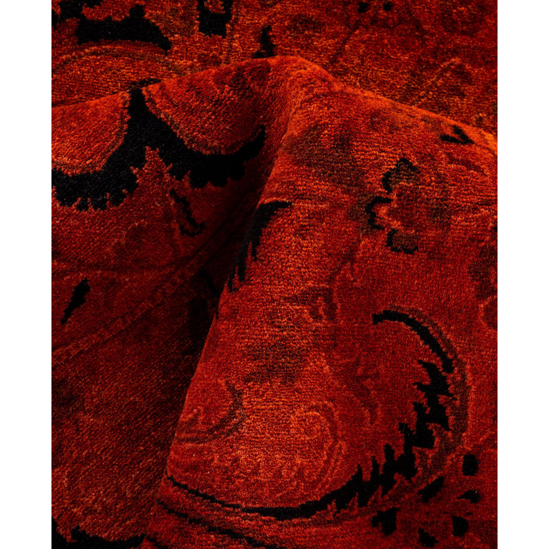 Overdyed One-of-a-Kind 12' 1" X 12' 1" Hand Knotted Area Rug