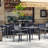 Indoor/Outdoor Commercial Steel Patio Table with Poly Resin Slatted Top