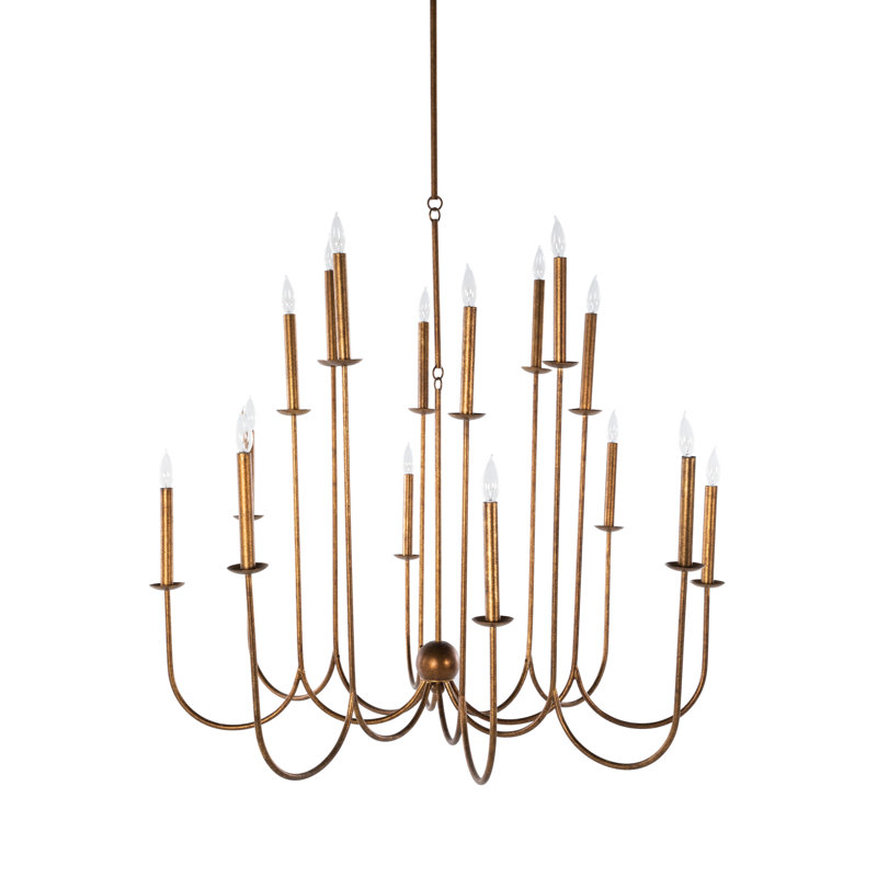 Snow 16 - Light Candle Style Chandelier, Ashwell Gold