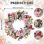 Couronne de pivoines roses artificielles 18,8 pouces