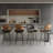 26.7'' PU Leather Upholstered Counter Stools with Walnut Backs & Seat and Metal Legs-1417010035