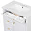 Meuble-lavabo simple de 30 po avec lavabo en céramique, armoire de rangement avec cadre en bois massif, 1 tiroir rabattable et 2 tiroirs latéraux-844635589
