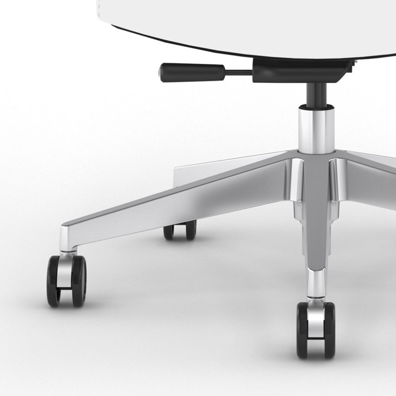 Fauteuil de direction à haut dossier, Blanc, Argent