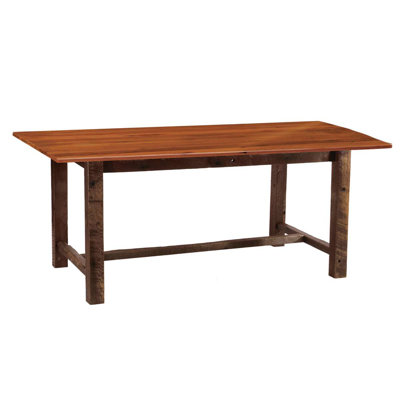 Fireside Lodge Barnwood Farmhouse Rectangle Dining Table - 7-foot - Antique Oak Top