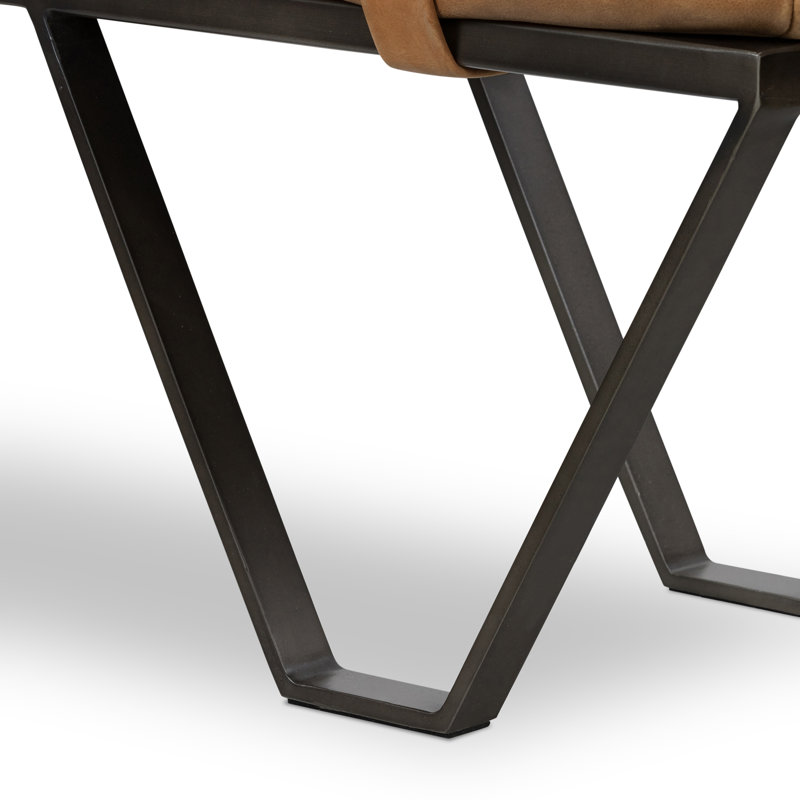 Darrow Leather Bench, Palermo Cognac Genuine Leather