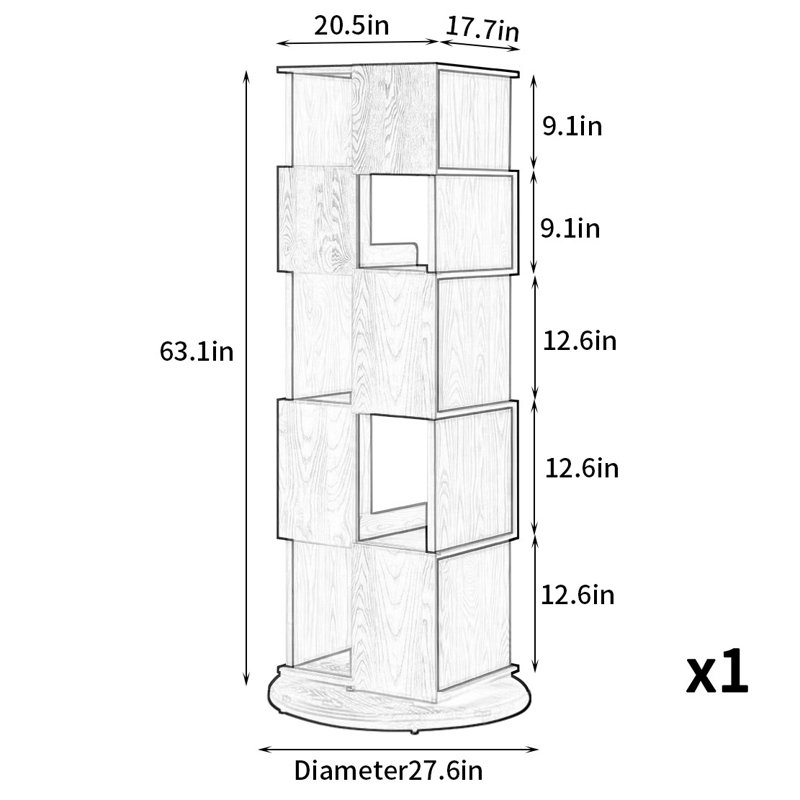 Armoire d'appoint rotative à lumière de luxe