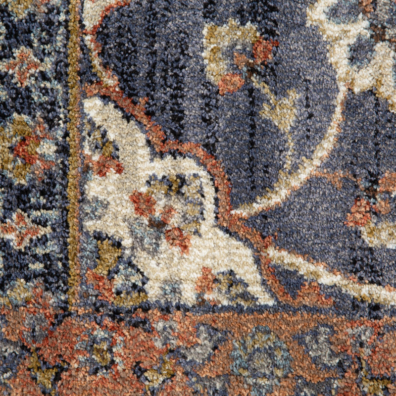 Tapis oriental brun / bleu Burck, Rectangle 1 pi 10 po x 2 pi 11 po
