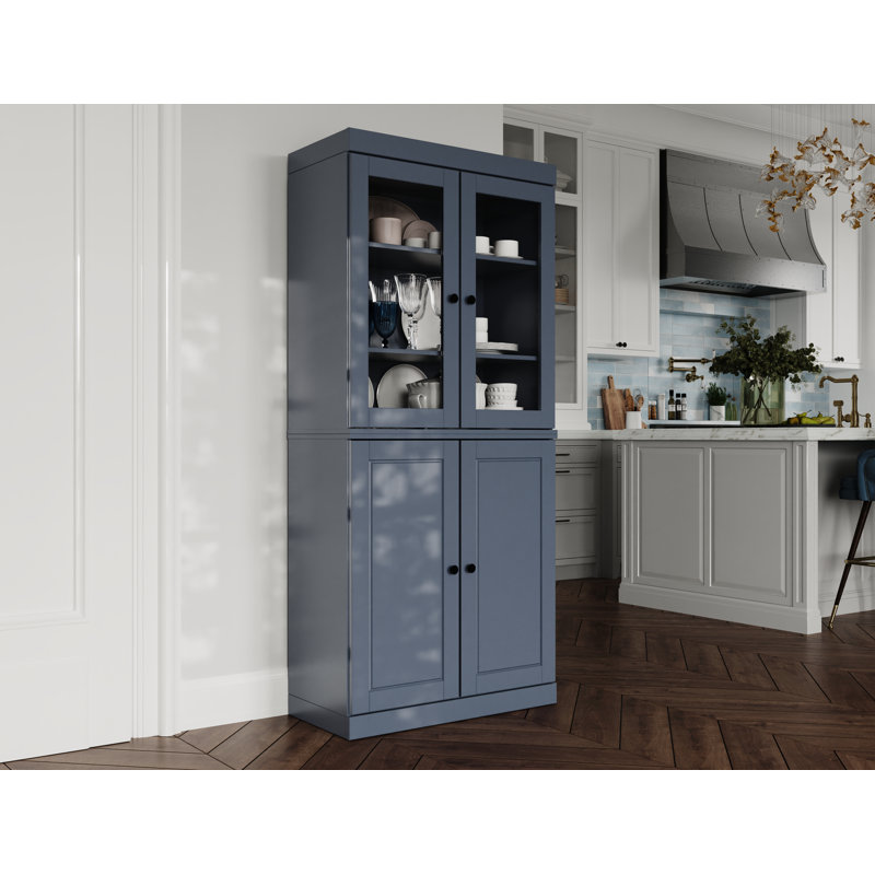 Armoire garde-manger 100% bois massif Kaniesha Palace Imports, Bleu antique