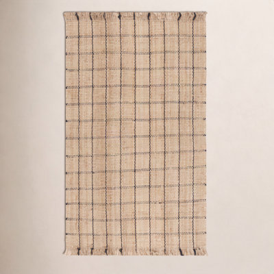 Hand-Woven Geometric Jute Rug