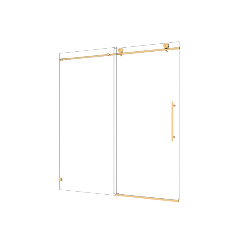 Porte de douche sans cadre 6076 avec fermeture réglable et nettoyage facile, Noir mat