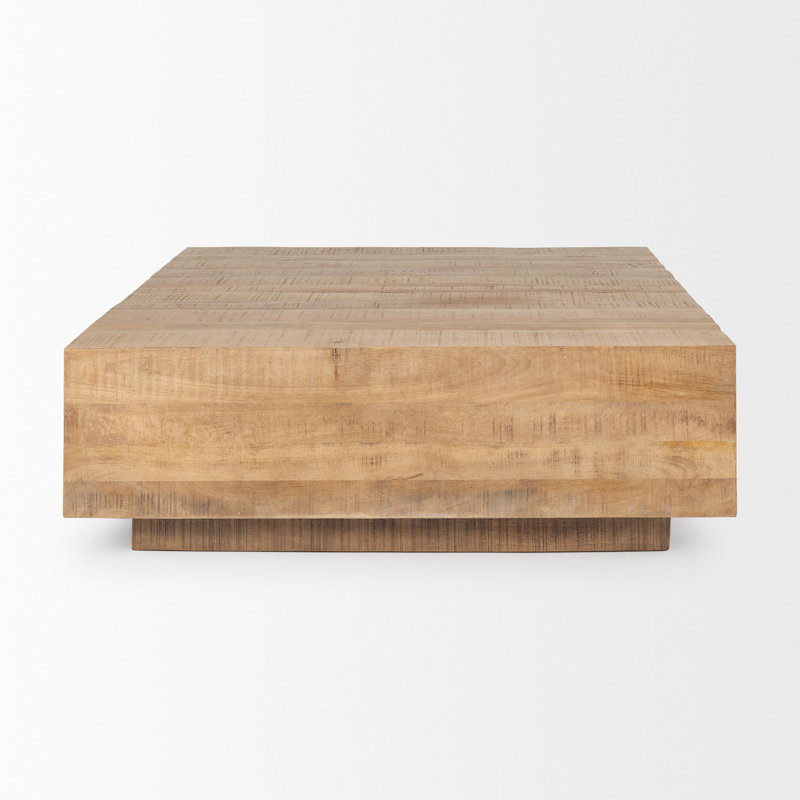 Attleboro Solid Wood Square Coffee Table, Light Brown, 16" H x 48" L x 48" W