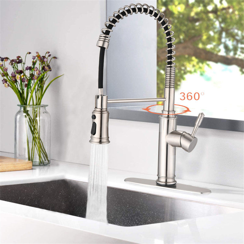 Touch Kitchen Faucet With Pull Down Sprayer, Brushed Nickel