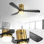 52 Inch Flush Mount Ceiling Fan with LED Light and Remote Control-443437153-443437155
