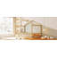 Structure de lit double en bois pleine grandeur avec clôture-279172995