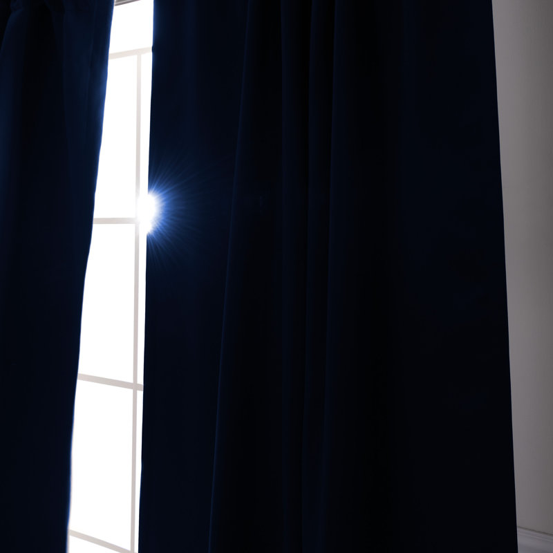 Adina Sevan Solid Thermal Grommet Curtain Panels, 52"W x 120"L, Royal Blue