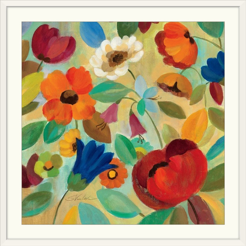 « iv » par silvia vassileva,, reproduction d’art Summer Floral, H 35 po x l 35 po x P 1,5 po, Toile