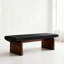 Banc rembourré en bois massif noir-452380817