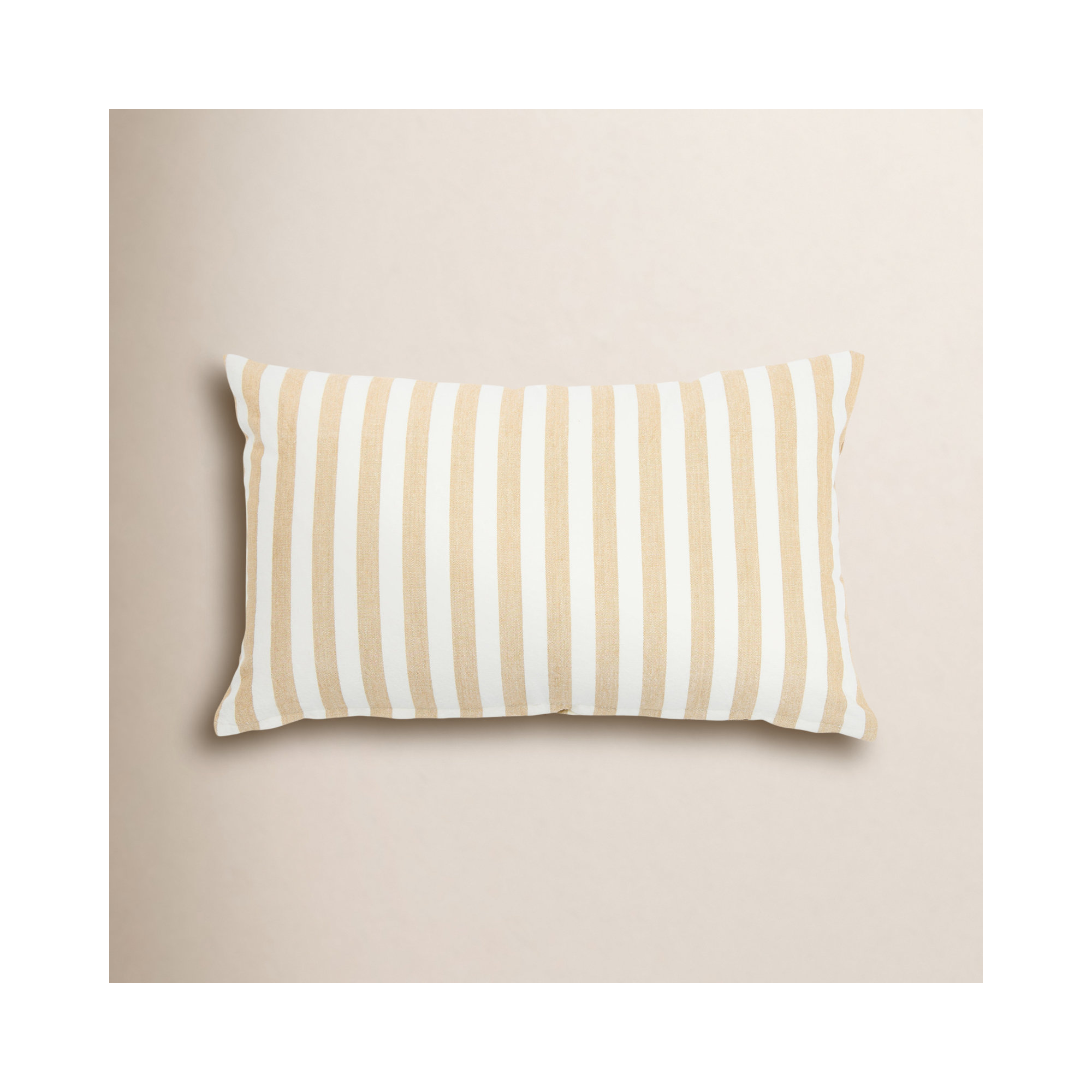 Maelle Cotton Lumbar Throw Pillow, Beige, Pillow Cover Only - No Insert