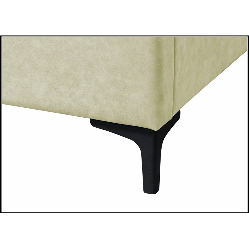 Luxurious Upholstered Bed with Plush Headboard for Ultimate Comfort and Elegant Bedroom Design, Tan, King