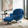Anouk Tufted Back Type Swivel Base Accent Chair with Ottoman