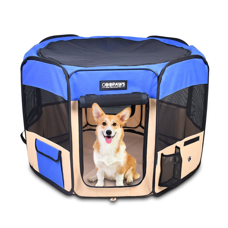 Enclos pour animaux doux, H 24 po x l 45 po x P 45 po, bleu