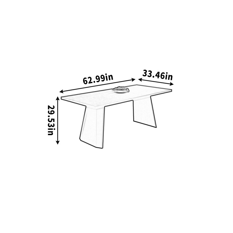 Bureau rectangulaire simple pour étudier ou travailler, H 29,53 po x l 62,99 po x P 33,46 po, Noir