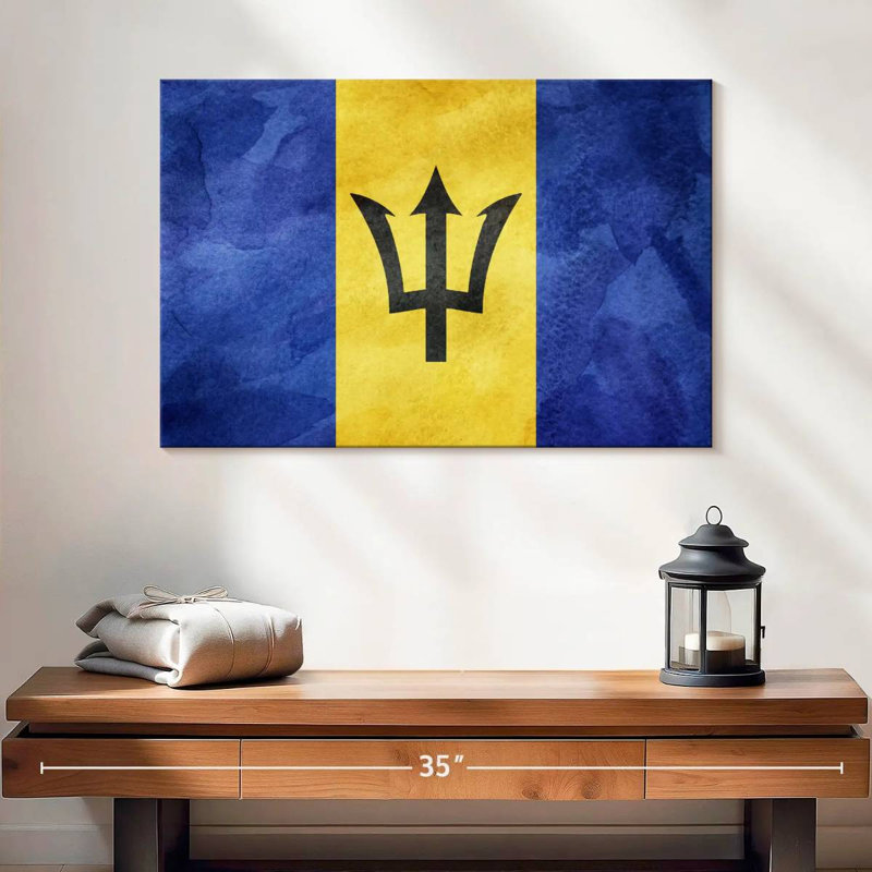 Drapeau Borges Caraïbes Barbade, H 16 po x l 24 po