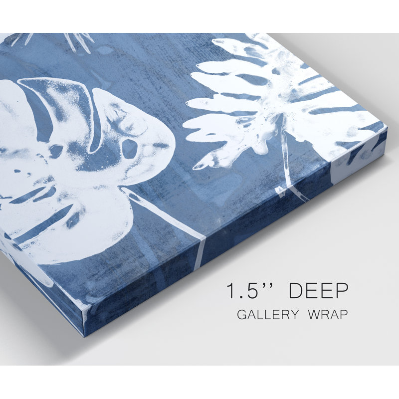 « tropical indigo impressions i »-reproduction d’art sur toile tendue, H 40 po x l 40 po x P 1 po