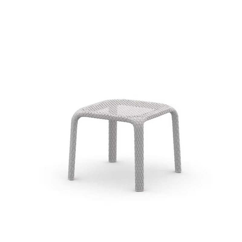 Seashell Outdoor Square Side Table, Chalk