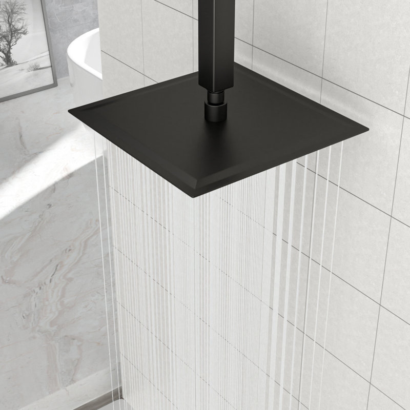 Pomme de douche carrée 10 po, Noir