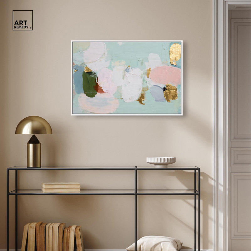 «Blush and Gold», reproduction d'art sur toile par Art Remedy, cadre blanc, 30 x 20, H 21 po x l 31 po, Cadre blanc