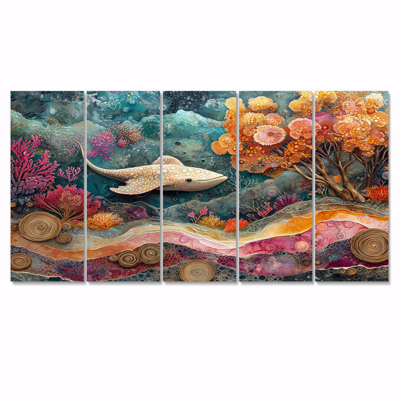 Azeria - - Décoration murale Stingray - Art mural moderne, H 32 po x l 80 po
