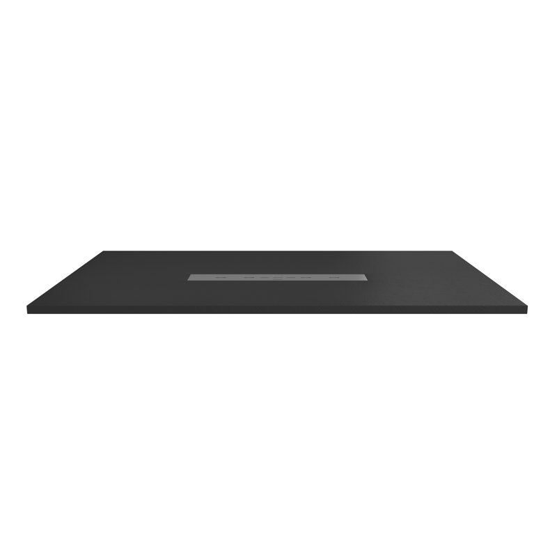 Base de bac de douche rectangulaire à profil bas de 60 po x P 36 po SMC, antidérapant, couvercle de drain, Noir