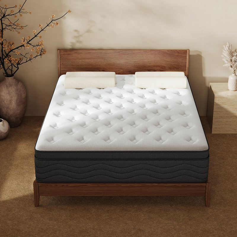 Luxury Medium Hybrid Innerspring Mattress In A Box, Individual Pocket Springs &  High-Density Foam For Motion Isolation & Deep Sleep
