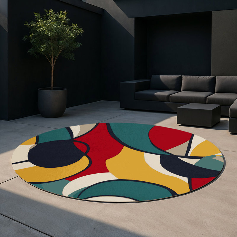 Zippy Pop Indoor And Outdoor Area Rug, Round 5'
