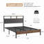Tête de lit, cadre de lit plateforme en bois, chevet avec emballage souple et 2 tablettes, pas de bruit, pas besoin de matelas à ressorts et d'outils d'assemblage simples, grand espace de rangement sous le lit-1094437383
