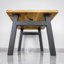 Zeb Oak Solid Wood Top Metal Base Dining Table-107299882-107299883