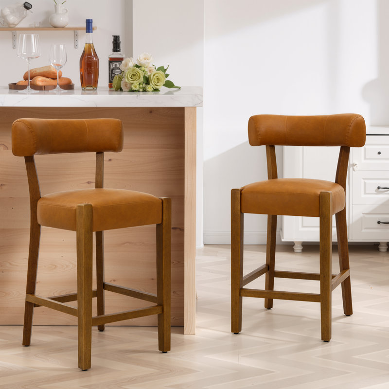 Tabouret de bar 26 po Mid-Century, Brun, 2