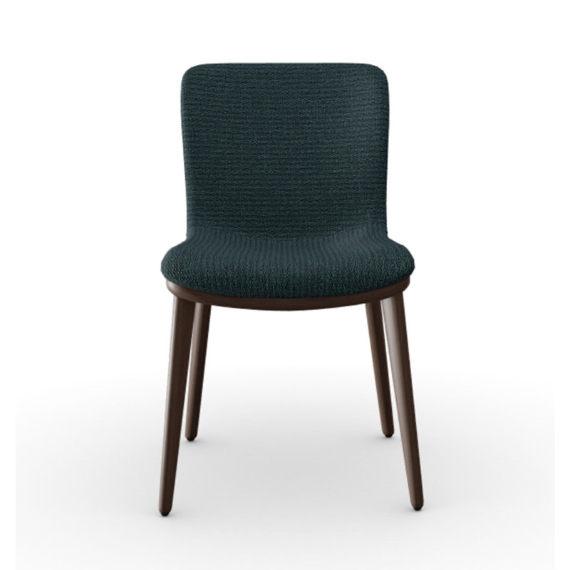 Annie Upholstered Dining Chair with Wooden Legs, Sand, Smoke