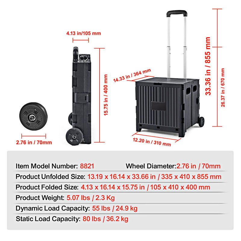 Foldable Utility Cart With Wheels