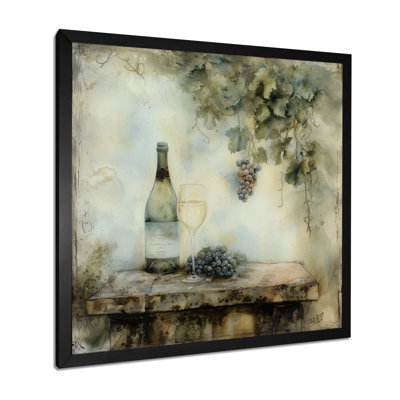 Farmhouse Wine Garden II - Wine & Champagne Print Wall Art